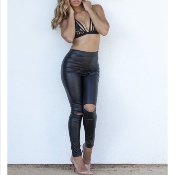Pants -  Jada Knee Cut Out Leggings 